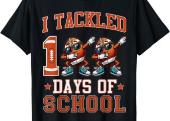 I Tackled 100 Days Of School Football Dabbing 100th Day Boys T-Shirt