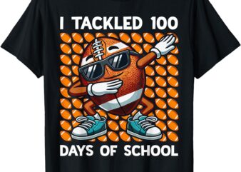 I Tackled 100 Days of School Football 100 Days of School T-Shirt