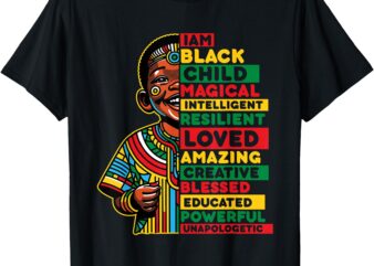 I am Black History Month Outfit Kids Boys African American T-Shirt