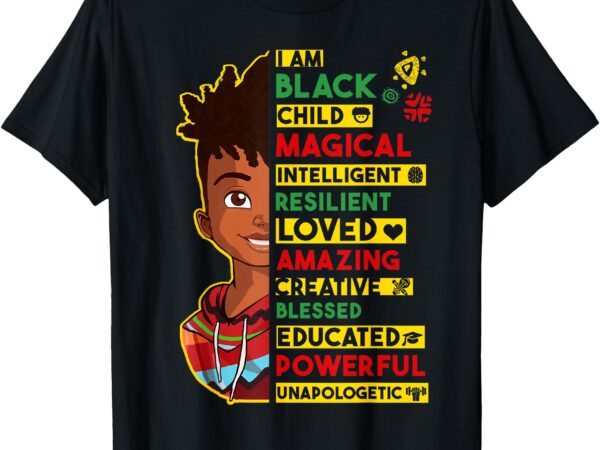 I am black history month shirt kids boys african american t-shirt