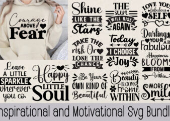 Inspirational and Motivational T-shirt Bundle Inspirational and Motivational Svg Bundle