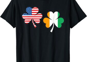 Irish American Flag Shamrock USA Ireland St Patricks Day T-Shirt