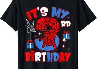 It’s My 3rd Birthday Spider Theme Party Boy Birthday T-Shirt