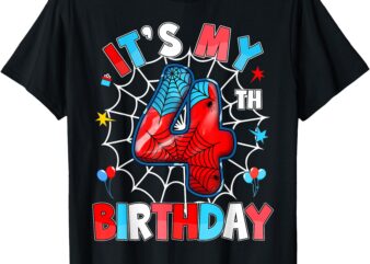 It’s My 4th Birthday Spider Theme Party 4 Years Old Boys T-Shirt