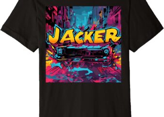 Jacker Graphic Car In The City Exciting Ride Bright Color Premium T-Shirt