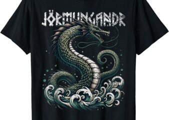 Jörmungandr Norse Mythology Serpent Viking Vintage Men T-Shirt