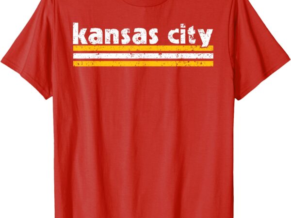 Kc tee kansas city retro vintage distressed 3 stripes red kc t-shirt