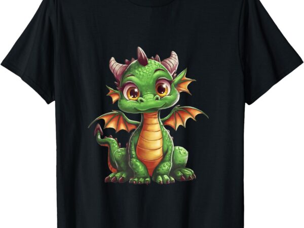 Kawaii cute dragon anime perfect boy girl kid green dragon t-shirt