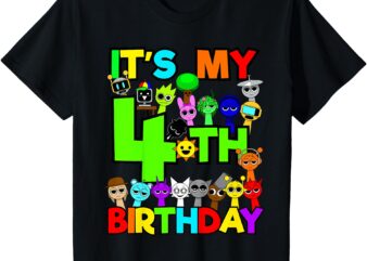 Kids Birthday Sprunki party decorations 4 year old kid Girls Boys T-Shirt