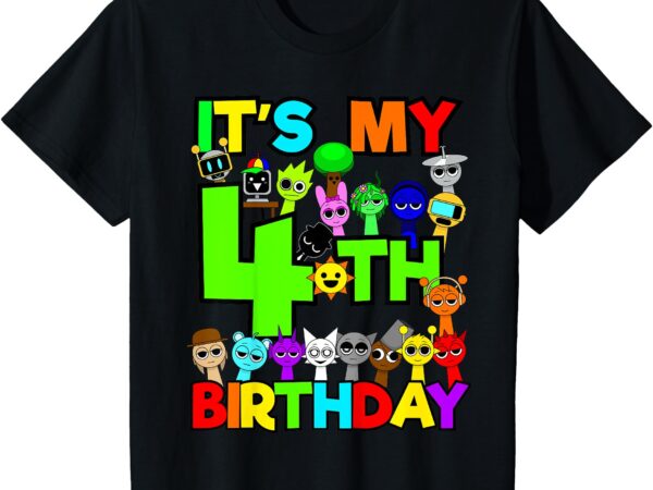 Kids birthday sprunki party decorations 4 year old kid girls boys t-shirt