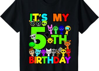 Kids Birthday Sprunki party decorations 5 year old kid Girls Boys T-Shirt