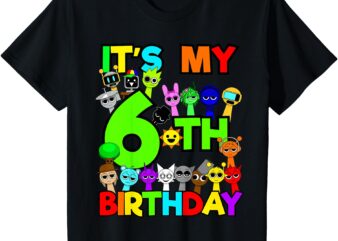 Kids Birthday Sprunki party decorations 6 year old kid Girls Boys T-Shirt