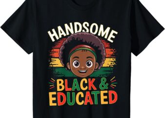 Kids Black History Handsome Educated African boys T-Shirt