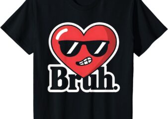 Kids Funny Valentine Bruh Cool Heart Boys T-Shirt