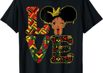 LOVE Black History Month Strong African Toddler Girls T-Shirt