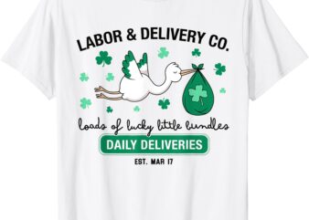 Labor And Delivery St Patrick’s Day Lucky L&D Nurse Shamrock T-Shirt