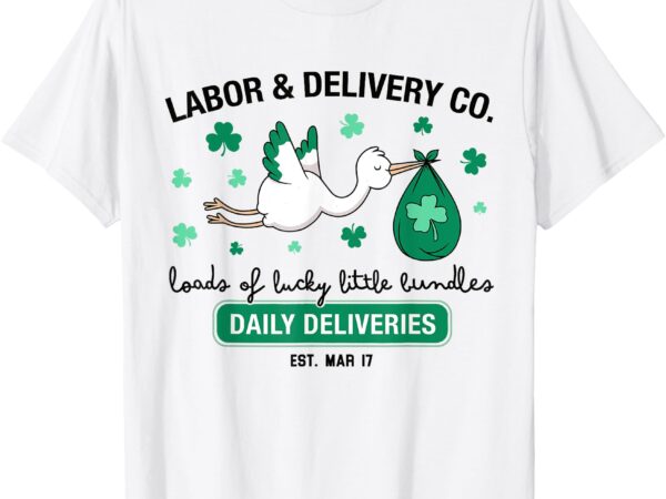 Labor and delivery st patrick’s day lucky l&d nurse shamrock t-shirt