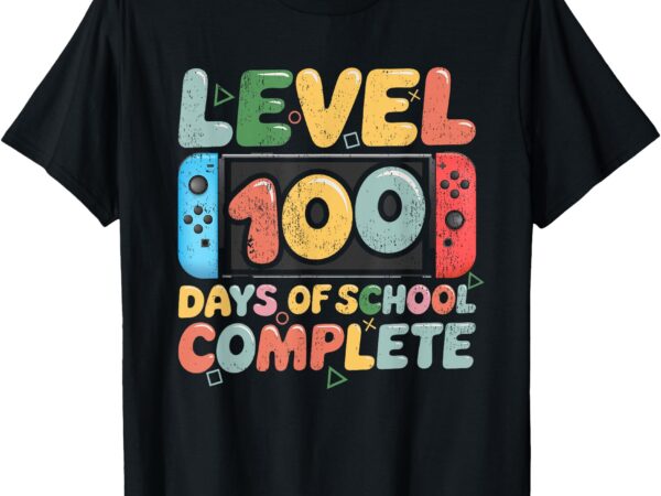 Level 100 days of school complete video game kids t-shirt