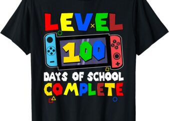 Level 100 Days of School Complete Video Game Lover Gamer Boy T-Shirt