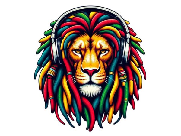 Passion hippi lion retro watercolour illustration t-shirt design – download instantly