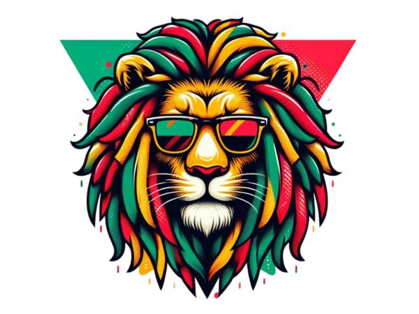 Watercolour lion retro illustration t-shirt design