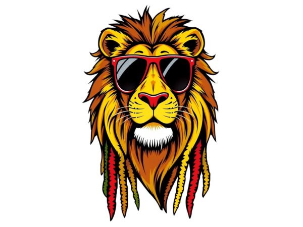 Trendy retro lion graphics t-shirt design jpeg & png designs – download instantly