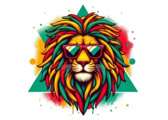 Trendy Retro Lion Graphics t-shirt design jpeg & png design