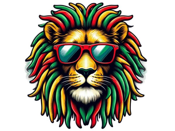 Trendy retro lion graphics t-shirt design jpeg & png design