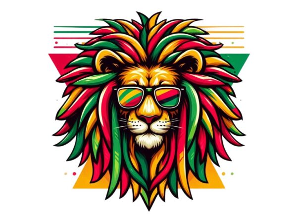 Trendy retro lion graphics t-shirt design jpeg & png design