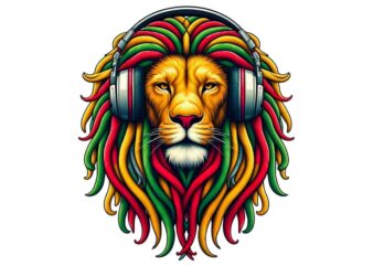 Trendy Retro Lion Graphics t-shirt design jpeg & png design