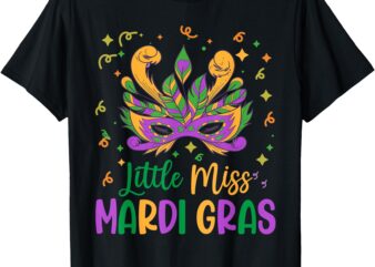 Little Miss Mardi Gras Cute Outfit Girls Toddler Little Miss T-Shirt