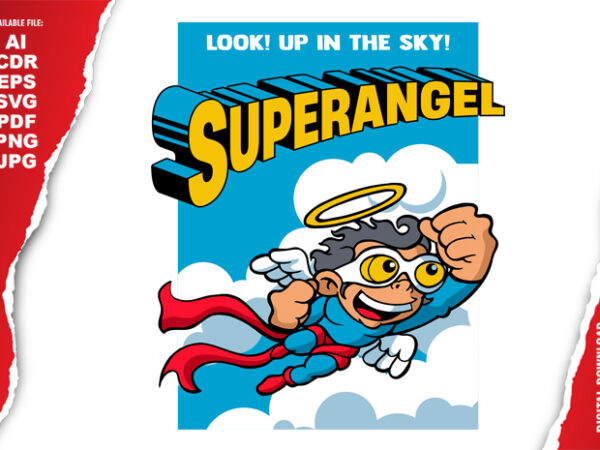 Look up superangel t shirt vector graphic