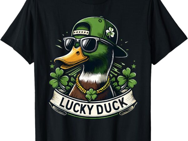 Lucky duck st patricks day mallard duck hunter boys kids men t-shirt