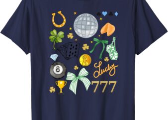 Lucky Girl Fortune Good Luck Charms Collage T-Shirt