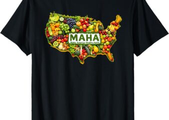 MAHA Make America Healthy Again – US MAP DESIGN is on BACK T-Shirt