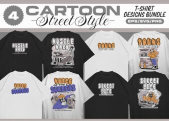 CARTOON STREET STYLE T-SHIRT DESIGNS BUNDLE