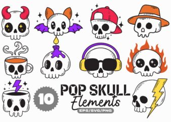 POP SKULL ELEMENTS BUNDLE t shirt illustration