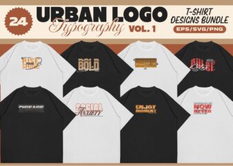 URBAN LOGO TYPOGRAPHY T-SHIRT DESIGNS BUNDLE VOL. 1