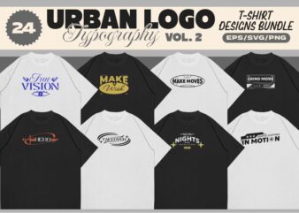 URBAN LOGO TYPOGRAPHY T-SHIRT DESIGNS BUNDLE VOL. 2