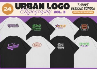 URBAN LOGO TYPOGRAPHY T-SHIRT DESIGNS BUNDLE VOL. 3