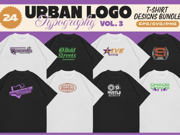 Urban logo typography t-shirt designs bundle vol. 3