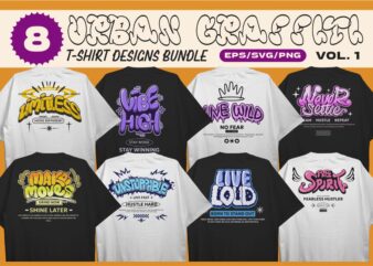 URBAN BUBBLE GRAFFITI T-SHIRT DESIGNS BUNDLE VOL. 1