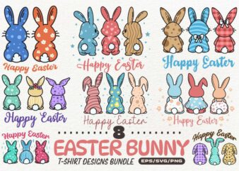 EASTER BUNNY T-SHIRT DESIGNS BUNDLE