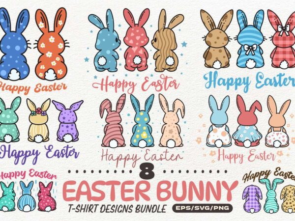 Easter bunny t-shirt designs bundle