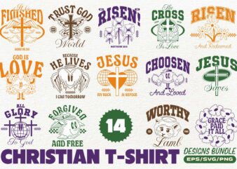 CHRISTIAN T-SHIRT DESIGNS BUNDLE