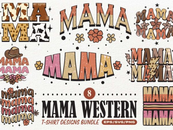 Mama western t-shirt designs bundle