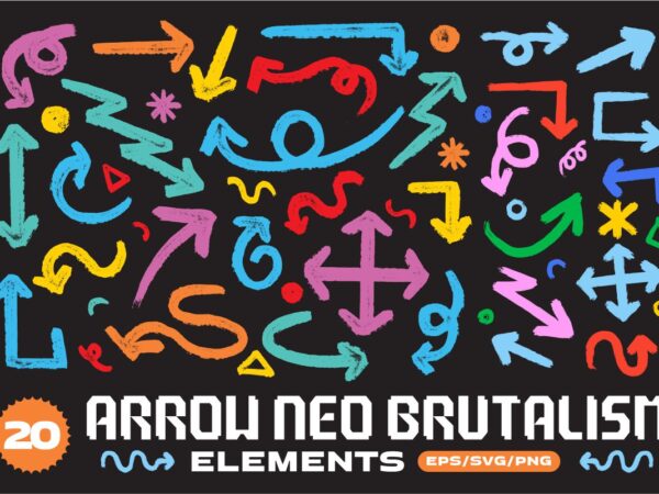 Arrow neo brutalism elements t shirt vector