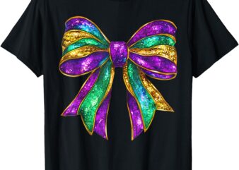 Mardi Gras Bow Coquette Bow Fat Tuesday New Orleans Women T-Shirt