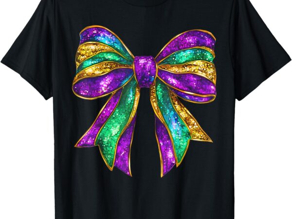 Mardi gras bow coquette bow fat tuesday new orleans women t-shirt