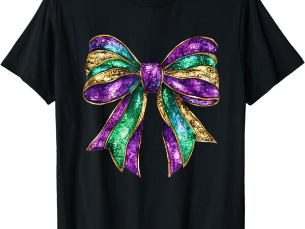 Mardi gras carnival coquette bow cute for teens girls kids t-shirt